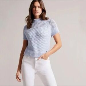 Ted Baker Stena High-Neck Basket-Stitch knit Sweater Size 1/US‎ 4